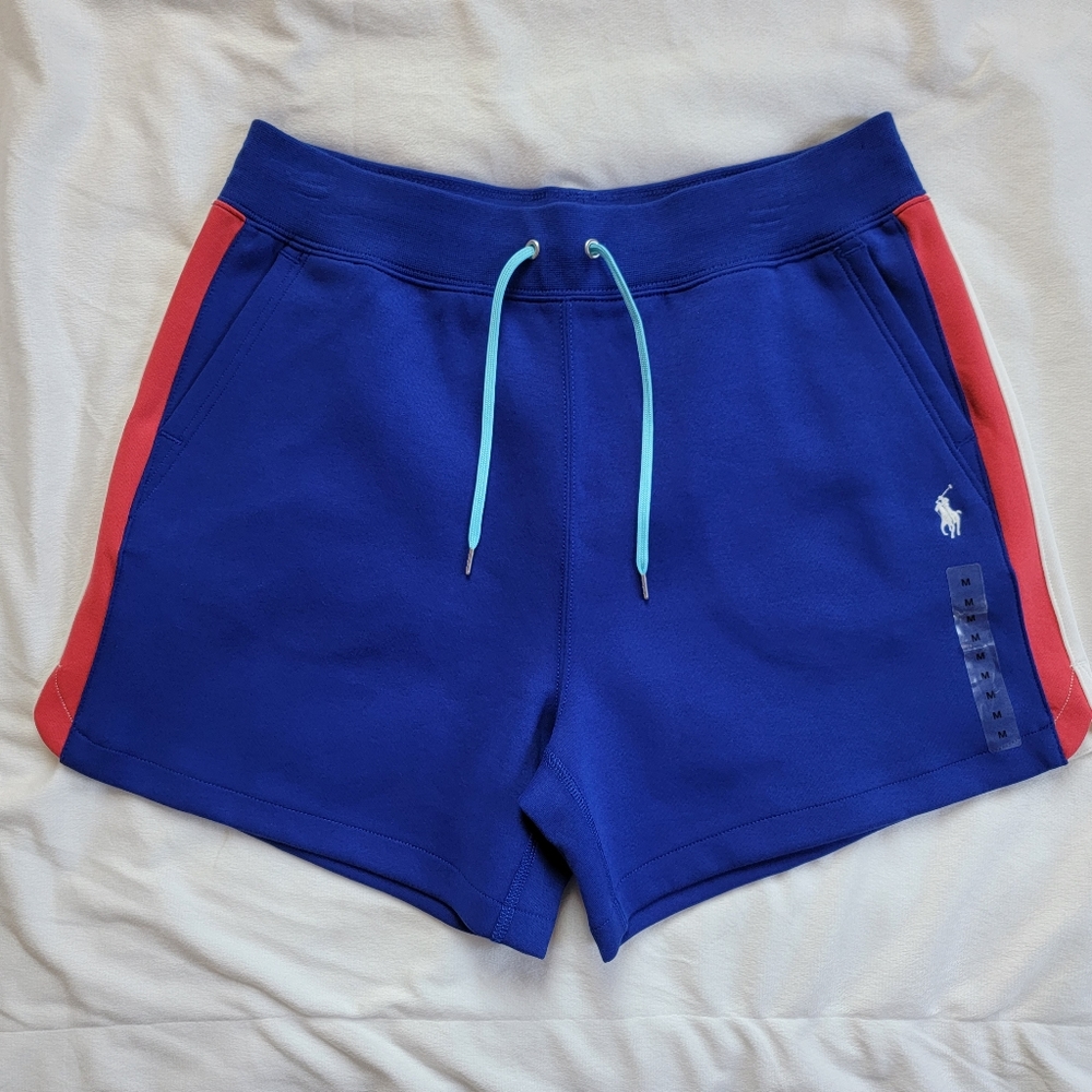 🔥SALE🔥 Polo Ralph Lauren Terry Sweat Shorts Women Medium Blue Cotton Waistband
